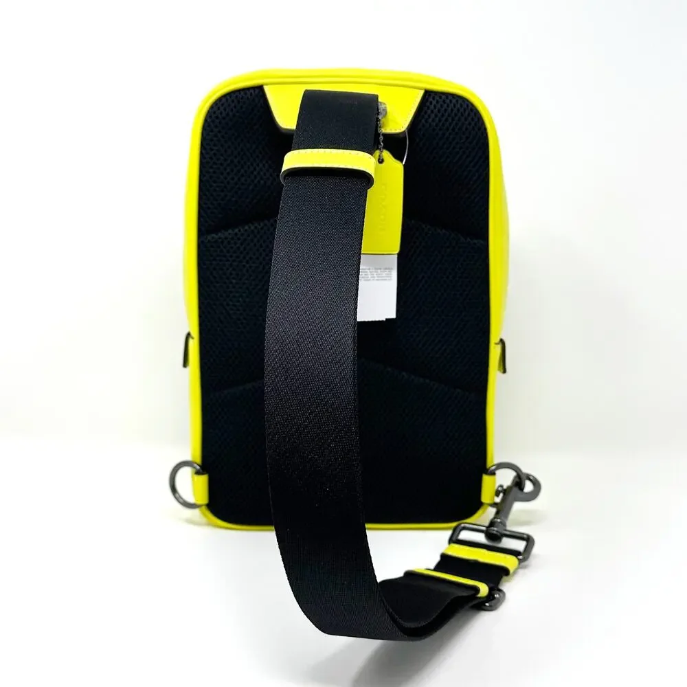 Coach Track Pack In Colorblock Signature Canvas Mahogany Bright Yellow CL432